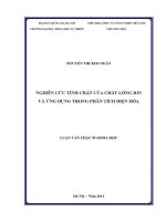 Luận văn nghiên cứu tính chất của các chất lỏng ion và Ứng dụng trong phân tích Điện hóa