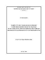Luận văn nghiên cứu thực trạng Đa dạng sinh học và biến Động hệ sinh thái rừng ngập mặn huyện nghĩa hưng tỉnh nam Định giai Đoạn 2005 2015 nhằm Đề xuất giải pháp quản lý và sử dụng bền vững