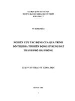 Luận văn nghiên cứu tác Động của quá trình Đô thị hóa tới biến Động sử dụng Đất thành phố hải phòng