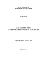 Luận văn bán kính Ổn Định của phương trình vi phân ngẫu nhiên