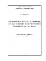 Luận văn nghiên cứu thực trạng giá Đất Ở trên Địa bàn quận ngô quyền thành phố hải phòng từ sau khi có luật Đất Đai 2013