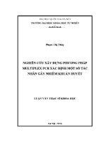 Luận văn nghiên cứu xây dựng phương pháp multiplex pcr xác Định một số tác nhân gây nhiễm khuẩn huyết