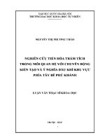 Luận văn nghiên cứu tiến hóa trầm tích trong mối quan hệ với chuyển Động kiến tạo và Ý nghĩa dầu khí khu vực phía tây bể phú khánh
