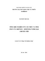 Luận văn tổng hợp nghiên cứu cấu trúc và tính chất của một số Β Đixetonat kim loại chuyển tiếp
