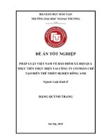 Pháp luật Việt Nam về bảo hiểm xã hội qua thực tiễn thực hiện tại công ty cổ phần chế tạo biến thế thiết bị điện Đông Anh