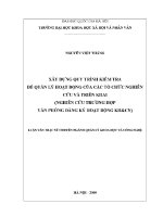 Luận văn xây dựng quy trình kiểm tra Để quản lý hoạt Động của tổ chức nghiên cứu và triển khai nghiên cứu trường hợp văn phòng Đăng ký hoạt Động khvàcn
