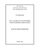 Di cư lao động của người Khmer ở thị xã Tịnh Biên, tỉnh An Giang