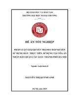 Pháp luật giải quyết tranh chấp quyền sử dụng đất: Thực tiễn áp dụng tại Tòa án Nhân dân quận Cầu Giấy thành phố Hà Nội