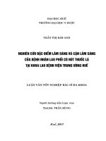 NGHIÊN CỨU ĐẶC ĐIỂM LÂM SÀNG VÀ CẬN LÂM SÀNG CỦA BỆNH NHÂN LAO PHỔI CÓ HÚT THUỐC LÁ TẠI KHOA LAO BỆNH VIỆN TRUNG ƯƠNG HUẾ