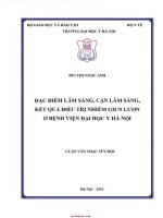 Đặc Điểm lâm sàng cận lâm sàng kết quả Điều trị nhiễm giun lươn Ở bẹnh viện Đại học y hà nội