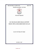 Giá trị thang Điểm meld albumin trong tiên lượng bệnh nhân xơ gan
