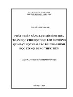 05050006265 phát triển năng lựuc mô hình hóa toán học cho học sinh lớp 10 thông qua dạy học giải các bài toán hình học có nội dung thực tiễn