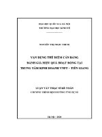 Luận văn thạc sĩ vận dụng thẻ Điểm cân bằng Đánh giá hiệu quả hoạt Động tại trung tâm kinh doanh vnpt tiền giang