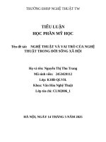 Đề tài nghệ thuật và vai trò của nghệ thuật trong Đời sống xã hội