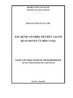 Luận văn thạc sĩ xây dựng văn hóa tổ chức tại cơ quan huyện Ủy hòa vang