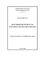 Luận văn thạc sĩ quản trị rủi ro tín dụng tại ngân hàng tmcp bưu Điện liên việt
