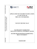 Application of chatbot in education a case study of private universities