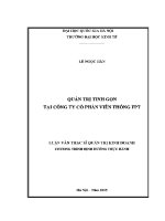 Luận văn thạc sĩ quản trị tinh gọn tại công ty cổ phần viễn thông fpt
