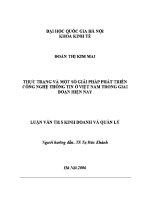 Luận văn thạc sĩ thực trạng và một số giải pháp phát triển công nghệ thông tin Ở việt nam trong giai Đoạn hiện nay