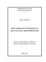 Luận văn thạc sĩ Đào tạo Đội ngũ cán bộ quản lý quận cầu giấy thành phố hà nội