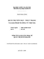 Luận văn thạc sĩ quản trị tiền mặt thực trạng và giải pháp Ở công ty việt hà