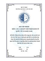 Phân tích sự thay Đổi trong mức Độ cam kết mở cửa của việt nam và một quốc gia bất kỳ mà nhóm lựa chọn (từ quan hệ thương mại song phương Độc lập Đến quan hệ liên quan trong hiệp Định Đa phương thuộc khuôn khổ liên kết kinh tế khu