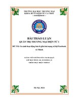 Thảo luận quản trị thương mại Điện tử 1 Đề tài so sánh hoạt Động bán lẻ giữa hai mạng xã hội facebook và tiktok