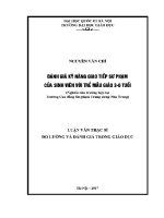 Luận văn thạc sĩ Đánh giá kỹ năng giao tiếp sư phạm của sinh viên với trẻ mẫu giáo 3 6 tuổi nghiên cứu trường hợp tại trường cao Đẳng sư phạm trung Ương nha trang