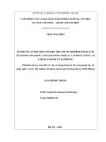 04051002057 thái Độ của học sinh Đối với việc sử dụng tiếng mẹ Đẻ trong giảng dạy kỹ năng nghe và nói một nghiên cứu khảo sát tại một trường cấp ba Ở hải phòng)