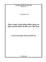 Luận văn thực trạng và giải pháp nhằm nâng cao hiệu quả thi hành Án dân sự Ở việt nam