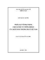 Luận văn pháp luật về hoat Động cho vay Đầu tư chứng khoán của ngân hàng thương mại Ở việt nam