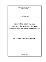 Luận văn tội cưỡng Đoạt tài sản trong luật hình sự việt nam trên cơ sở số liệu thực tiễn Địa bàn tỉnh Đắk lắk hình sự và tố tụng hình sự