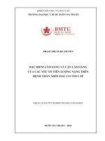 Đặc Điểm lâm sàng và cận lâm sàng của các yếu tố tiên lượng nặng trên bệnh nhân nhồi máu cơ tim cấp
