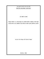 05050005491 nhận thức và thái Độ của sinh viên y khoa với việc chăm sóc sức khỏe tâm thần cho cộng Đồng lgbt+
