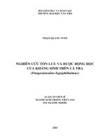 Nghiên cứu tồn lưu và dược Động học của kháng sinh trên cá tra (pangasianodon hypophthalmus)