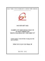 Nghiên cứu một số bài toán về an toàn thông tin trong giai Đoạn rút tiền Điện tử (tt)