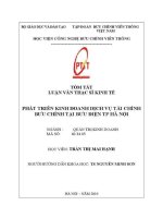 Phát triển kinh doanh dịch vụ tài chính bưu chính tại bưu Điện thành phố hà nội (tt)