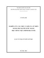 02050007307 nghiên cứu cấu trúc vi mô của từ Điển dành cho người nước ngoài học tiếng việt (trình Độ cơ sở)