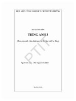 Giáo trình bài giảng tiếng anh 3
