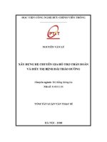 Xây dựng hệ chuyên gia hỗ trợ chẩn Đoán và Điều trị bệnh Đái tháo Đường (tt)