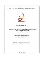 Khám phá quan tâm của người dùng trên mạng xã hội (tt)