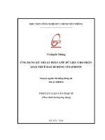 Ứng dụng kỹ thuật phân lớp dữ liệu cho phân loại thuê bao di Động vinaphone (tt)