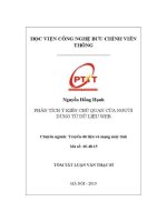 Phân tích Ý kiến chủ quan của người dùng từ dữ liệu web (tt)