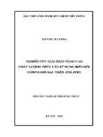 Nghiên cứu giải pháp nâng cao chất lượng thủy vân sử dụng biến Đổi cosine rời rạc trên Ảnh jpeg (tt)