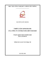 Chiến lược kinh doanh công ty cổ phần htg Đến năm 2020 (tt)