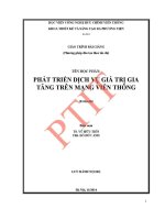 Phát triển dịch vụ giá trị gia tăng trên mạng viễn thông (tt)