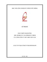 Phát triển thị trường Đối với dịch vụ tài chính bưu chính của công ty bưu Điện việt nam (tt)