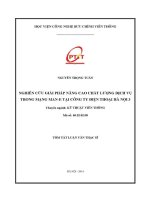 Nghiên cứu giải pháp nâng cao chất lượng dịch vụ trong mạng man e tại công ty Điện thoại hà nội 3 (tt)