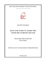 Quản lý dự Án Đầu tư tại học viện y dược học cổ truyền việt nam (tt)