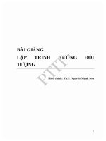 Bài giảng lập trình hướng Đối tượng